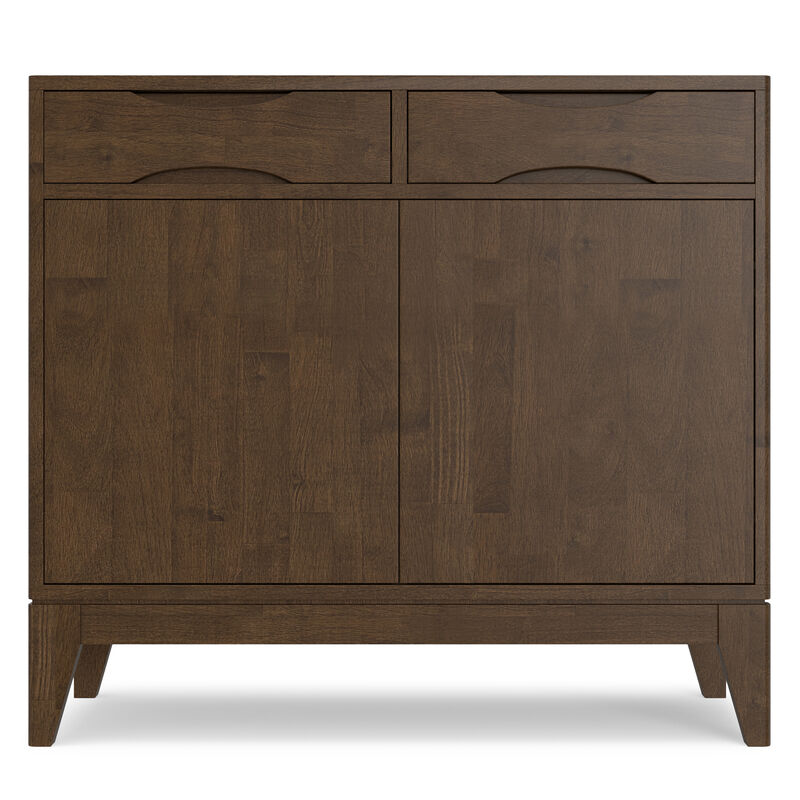 Harper SOLID HARDWOOD 40 inch Wide Mid Century Modern Entryway Storage Cabinet in Walnut Brown image number 3