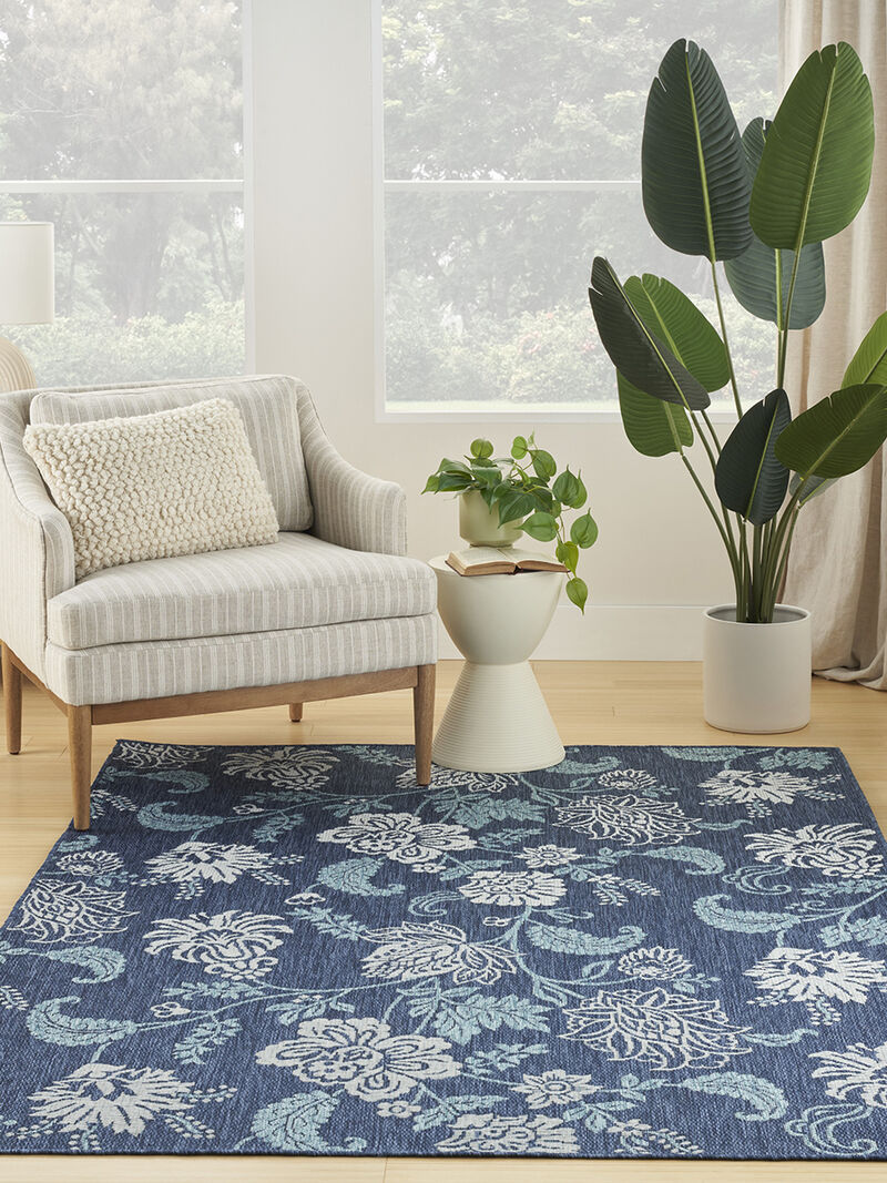 Garden Oasis GOA03 Navy 4' x 6' Rug