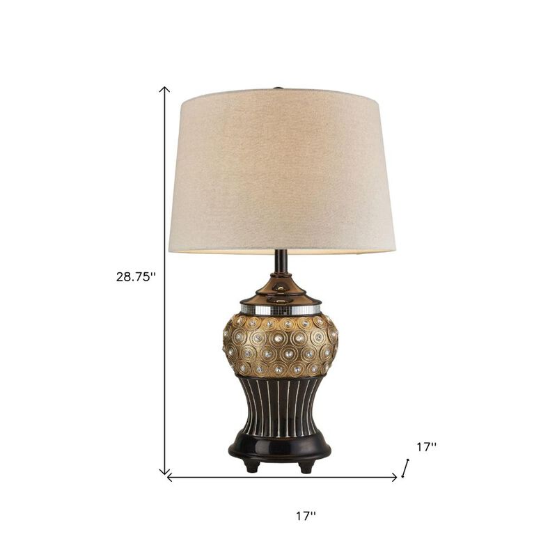 Hivvago Glitzy Gold Bejeweled Table Lamp