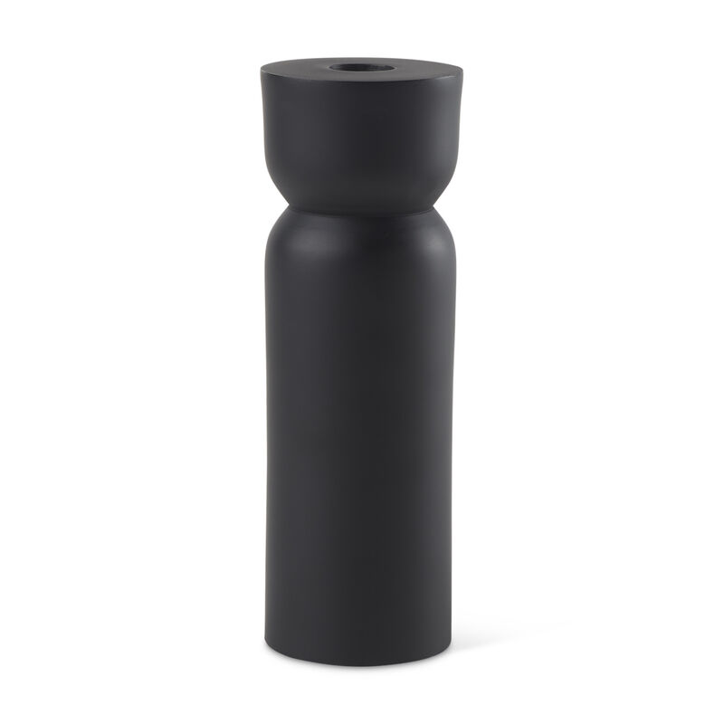 HomeRoots 8" Black Metal Tabletop Taper Candle Holder