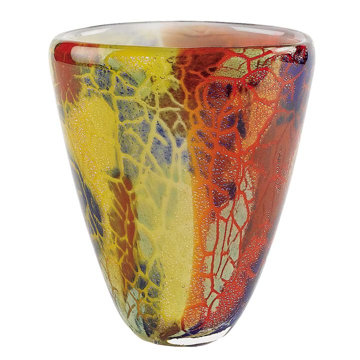 Homezia 8 Multicolor Art Glass Oval Vase
