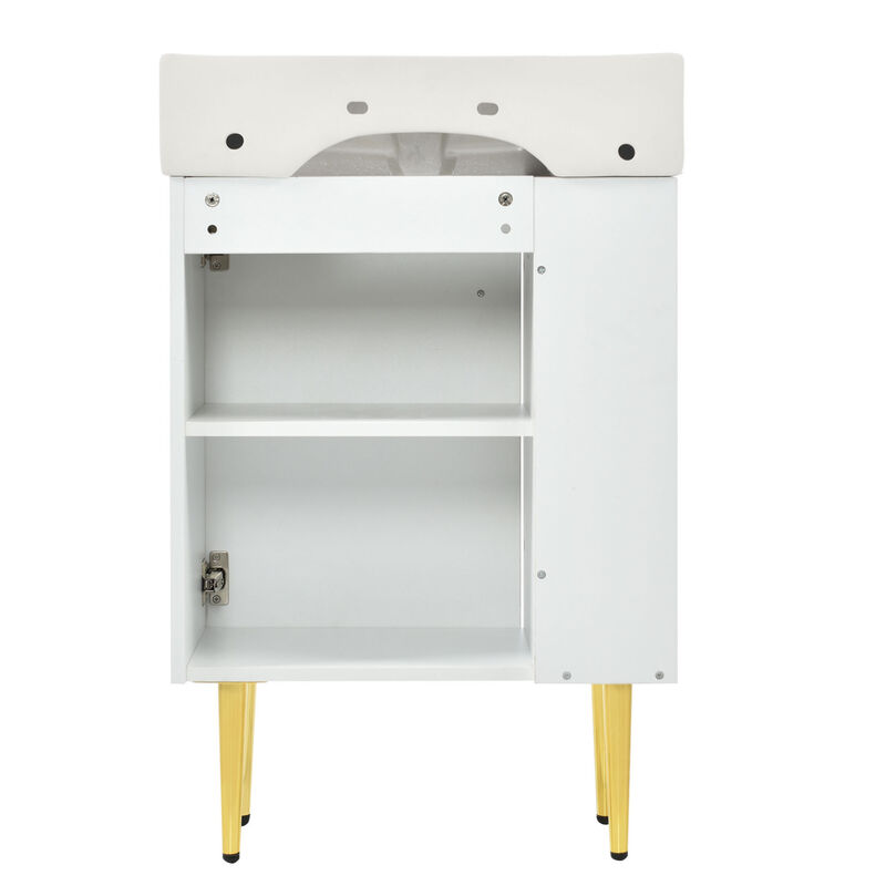 ELEMENT ACE 21.6 Inch Freestanding Bathroom Vanity Cabinet Without Sink Large Open Storage Waterproof Coating Soft Close Doors Easy Assembly for Bath Spaces image number 2