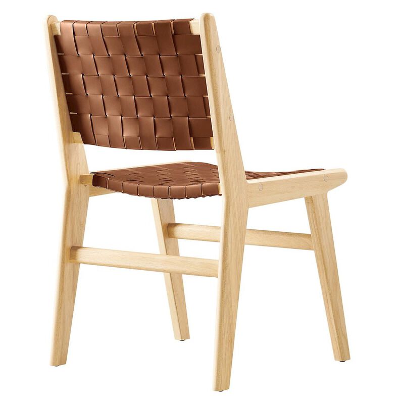 Saoirse Leather Wood Dining Side Chair Set of 2 image number 5