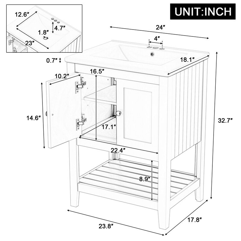 Merax Modern Sleek Bathroom Vanity with Sink