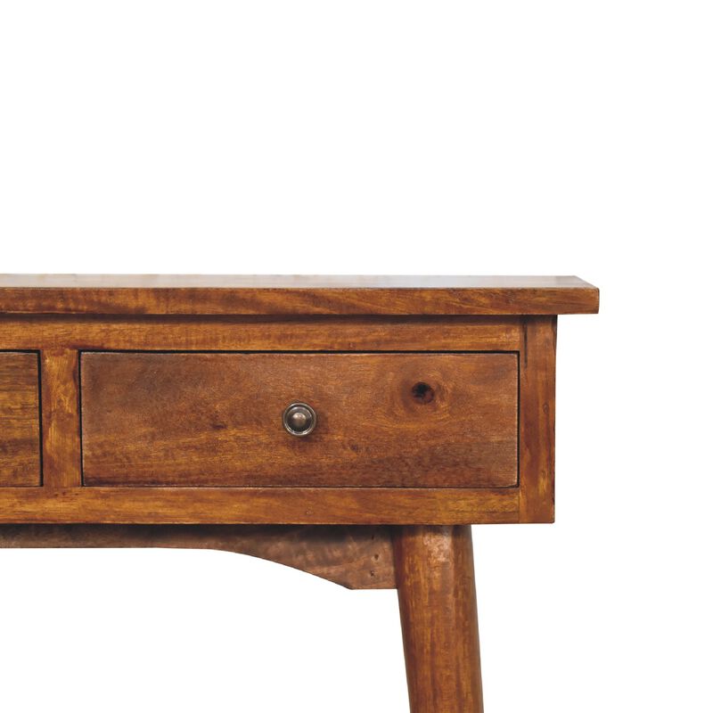 Artisan Furniture Solid Wood Mini Chestnut Hallway Console, 2 Drawers, Brown image number 3