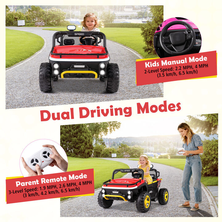 Kids 24V Ride On UTV Car with Dual Seats Horn Music and Story Features