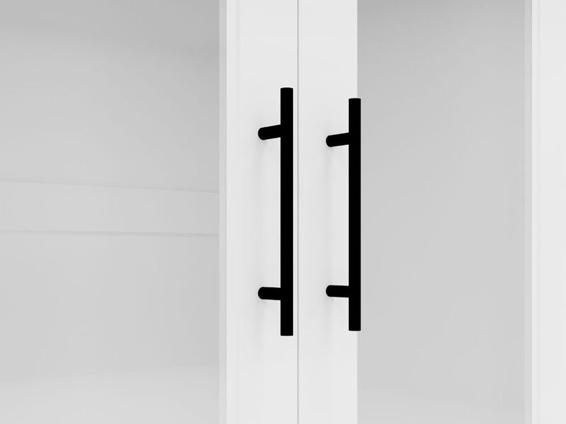 71"High Wardrobe,Wood Closet Wardrobe with 4 Drawers and Hanging Rods for Bedroom