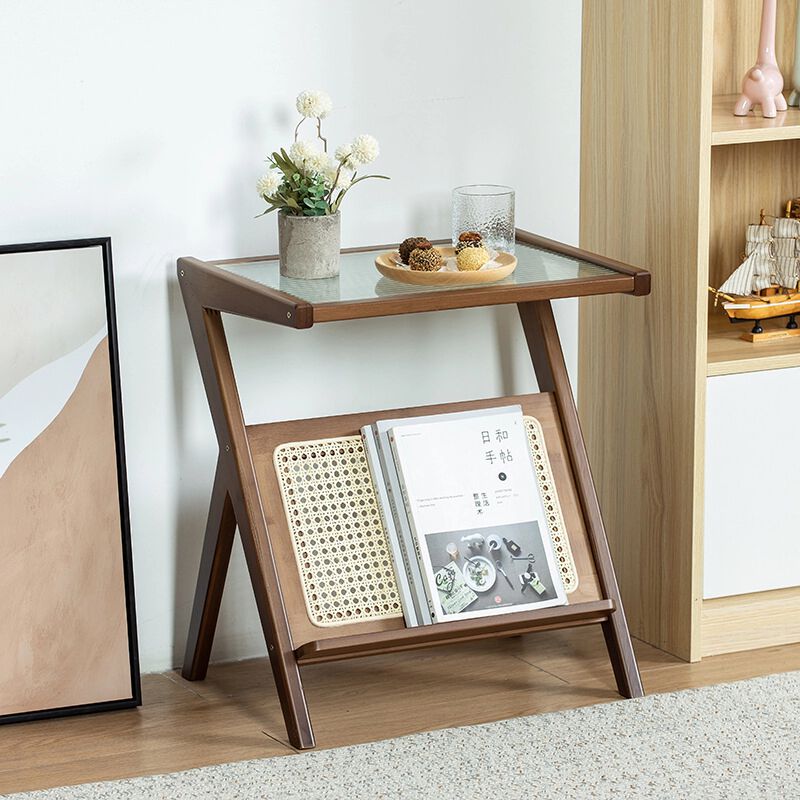 Geswek Rattan Nightstand Side Table image number 7