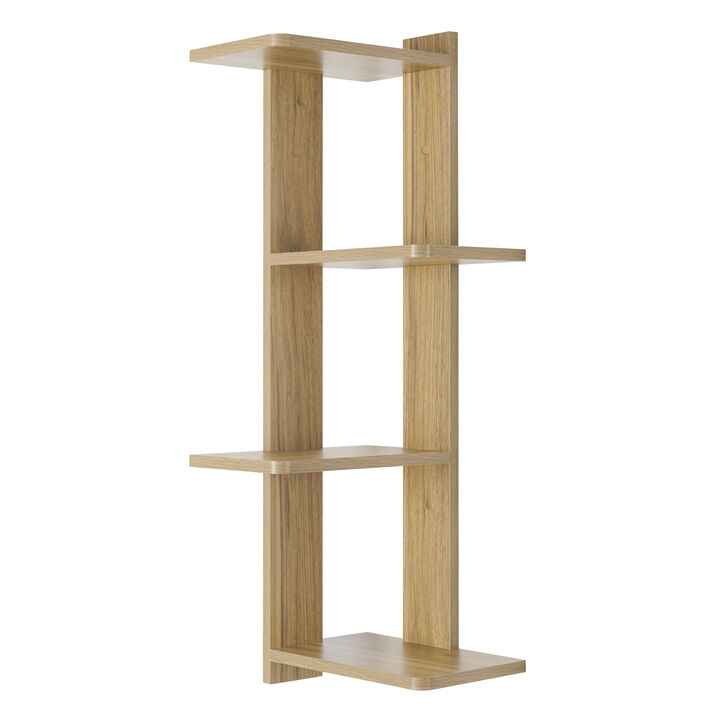Alvar Corner 4-Tier Floating Ledge Column Wall Shelf