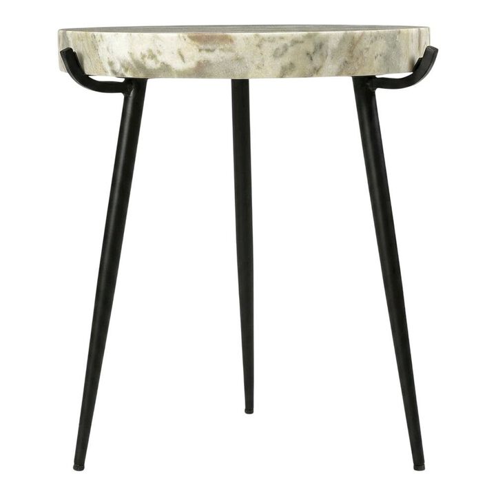 Starlight Canyon Home Marble Top Accent Table with Metal Legs, Contemporary Side Table,Brown