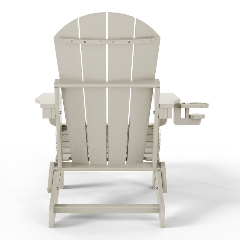 WestinTrends Folding Adjustable Adirondack Chair with Retractable Ottoman and Cup Holder (Set of 2) image number 4