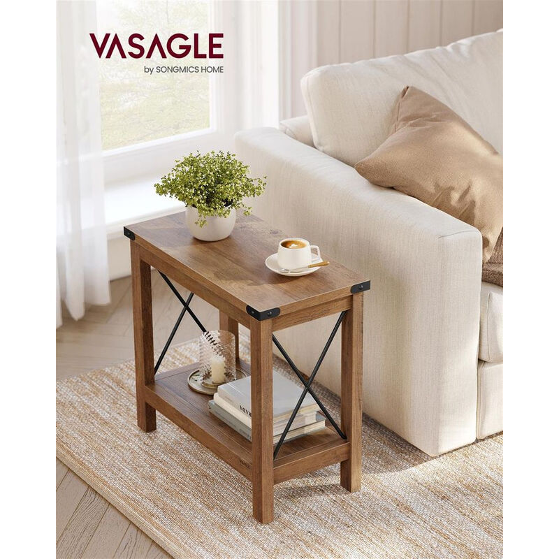 Compact Side Table with Lower Shelf &ndash; Accent Table for Storing Books, Plants or Everyday Essentials