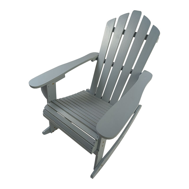Streamdale Reclining Wooden Outdoor Rocking Adirondack Chair, Walnut