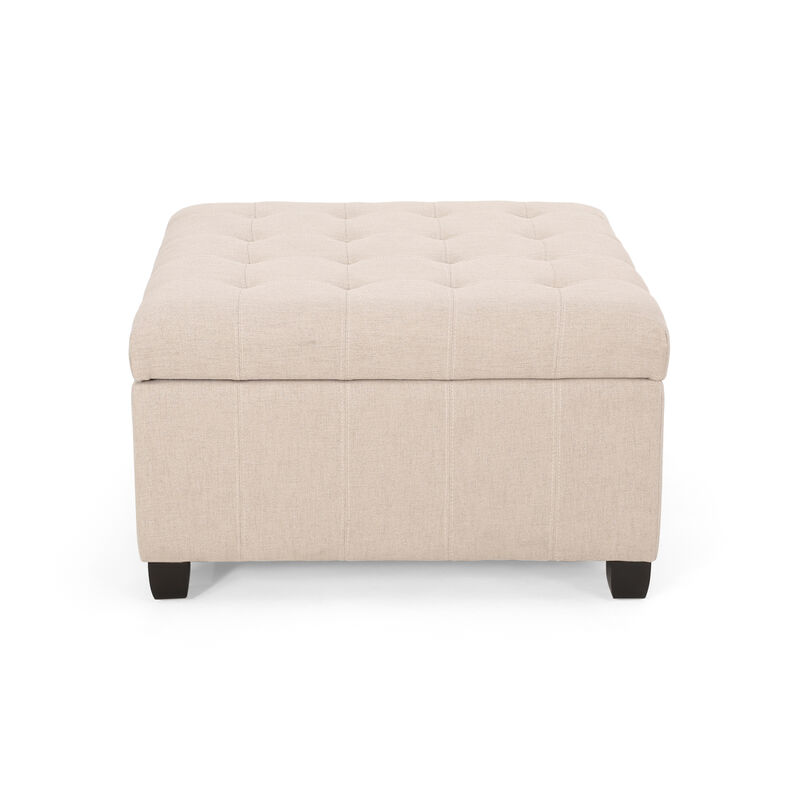 Streamdale Chic Waffle-Stitch Storage Ottoman Unclutter in Style image number 0