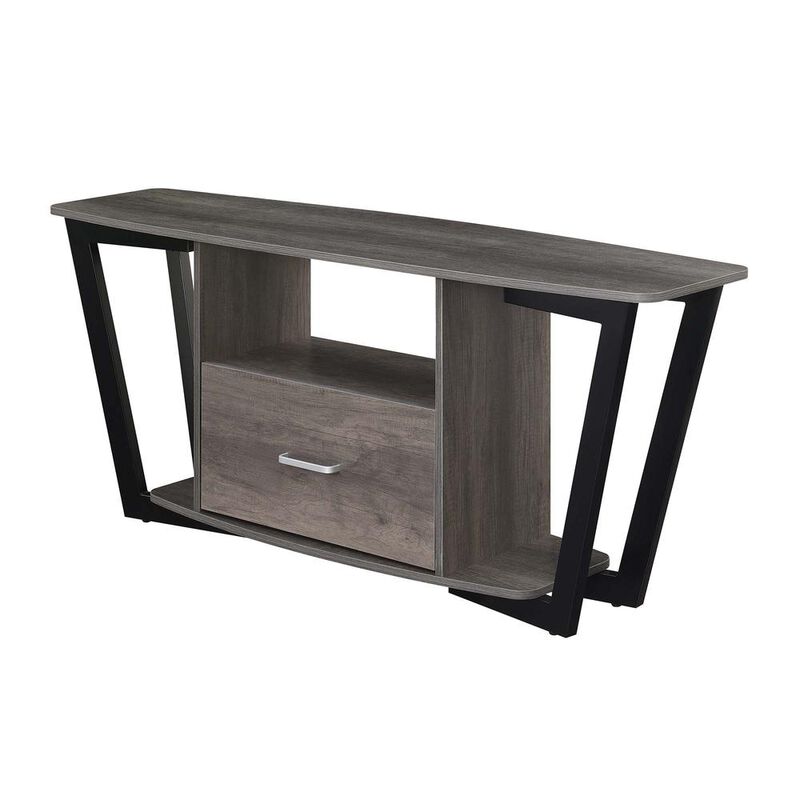 Convenience Concepts Graystone 60 inch 1 Drawer TV Stand with Shelves, Charcoal Gray/Black
