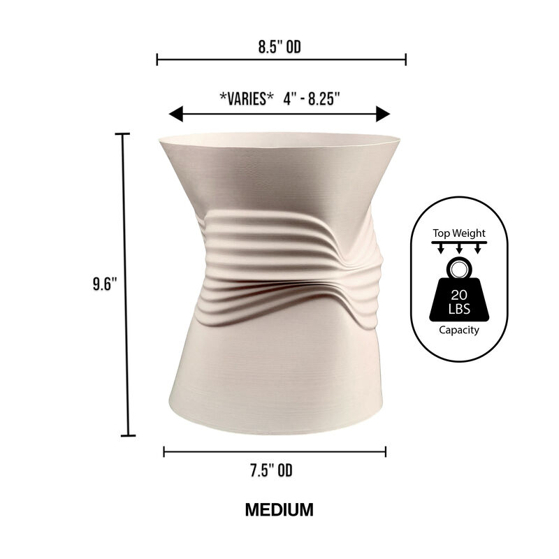 Brent MidCentury Modern Indoor Crushed Can Eco-Friendly 3D Printed Planter with Drainage