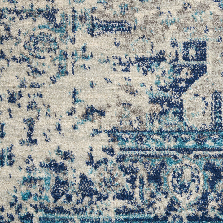 HomeRoots Floral Medallion Distressed Area Rug