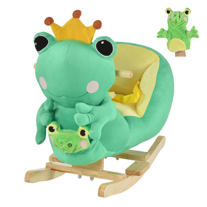 BreeBe Toddler Frog Ride-On Rocker with Seat Belt