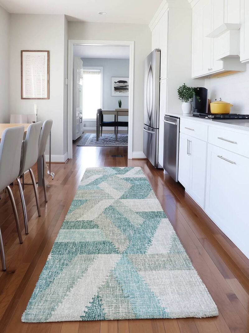 Lorenzo LN1 Teal 2'3" x 7'6" Rug image number 1