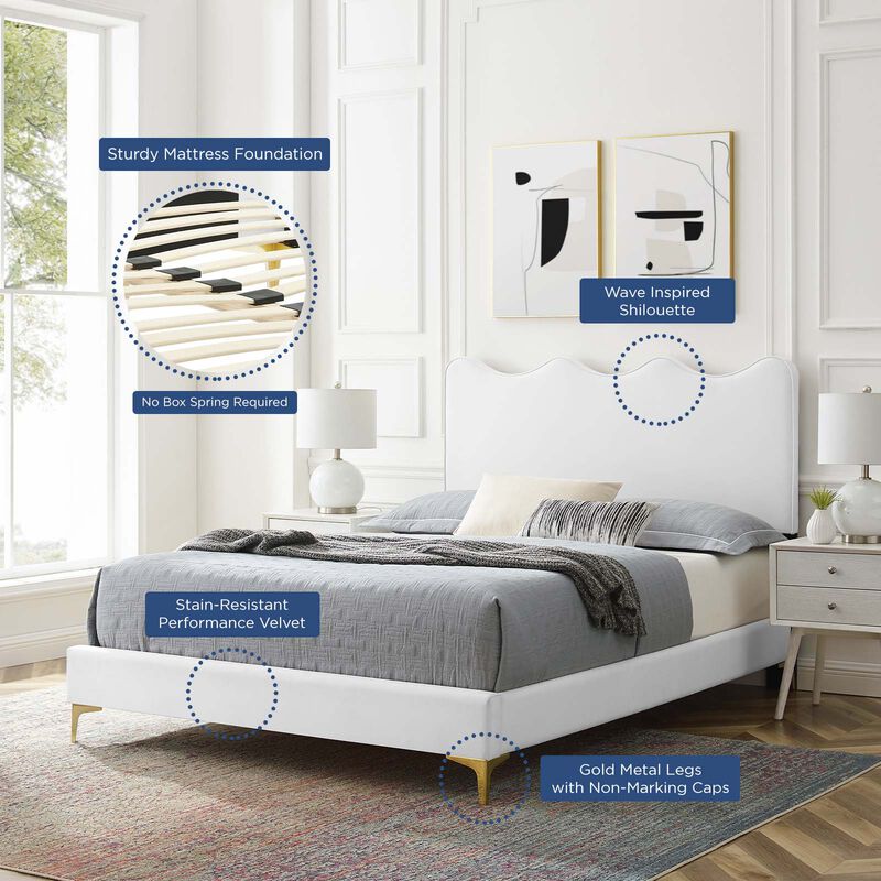 Modway - Current Performance Velvet Full Platform Bed image number 9