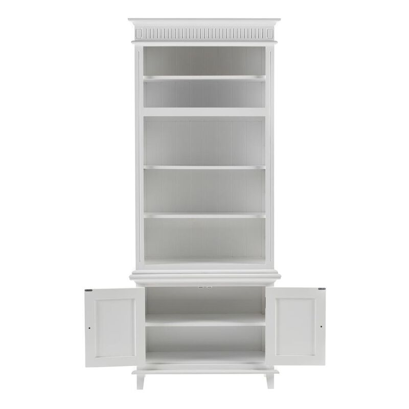 Belen Kox Versatile Classic White Hutch Cabinet with Adjustable Shelves, Belen Kox