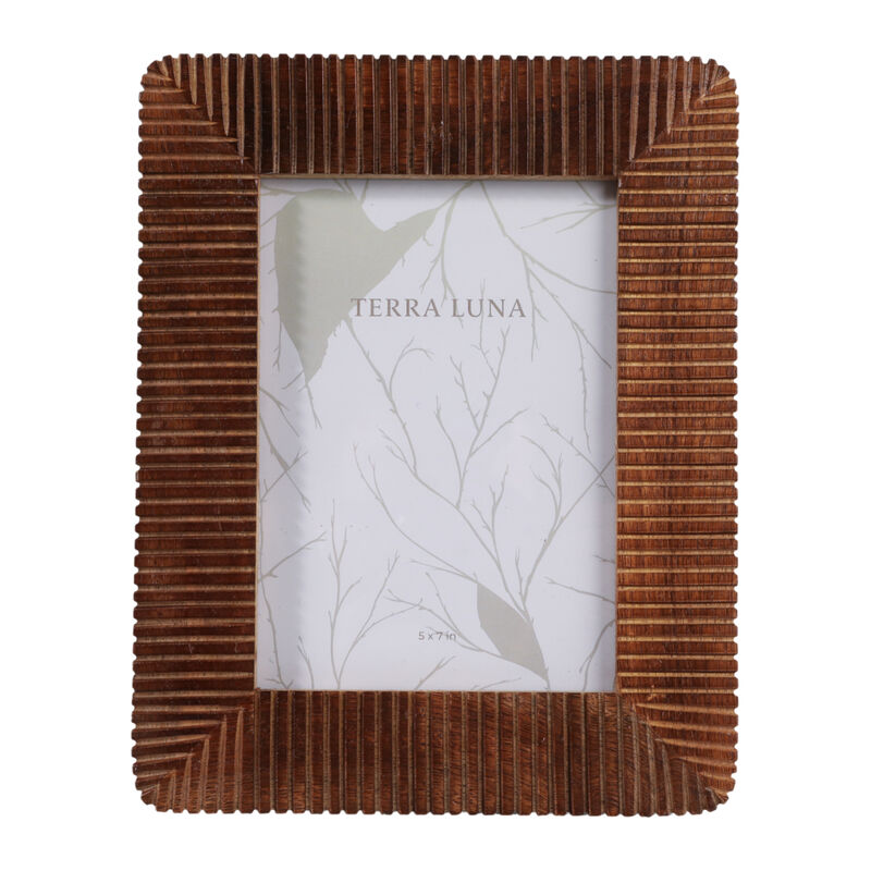 5x7 Ridged Wood Photo Frame image number 0