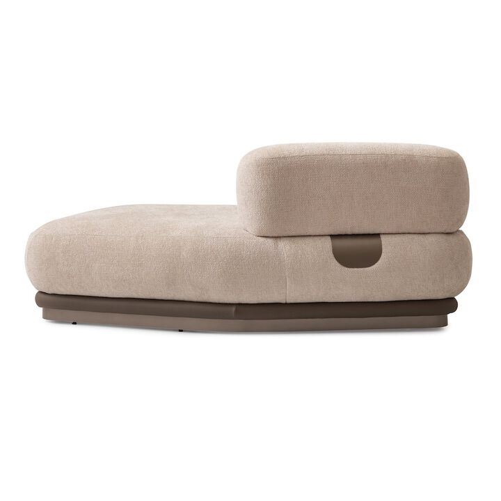 Bristol Point Armless Chaise - Fawn/Saddle Brown