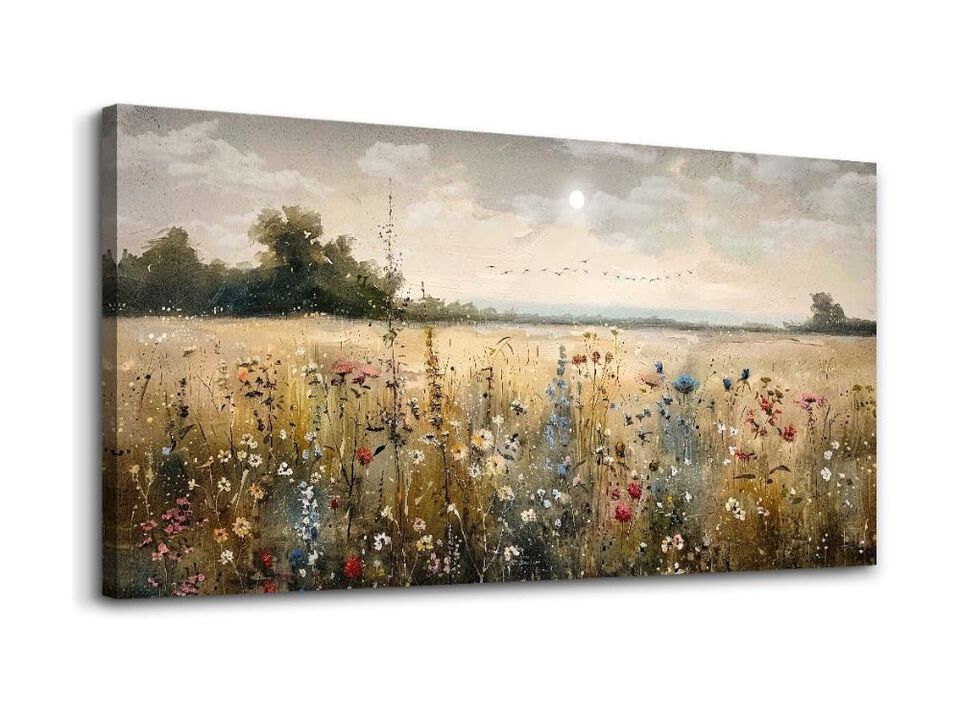 Canvas Wall Art Vintage Landscape Painting Rustic Decor for Living Room Bedroom