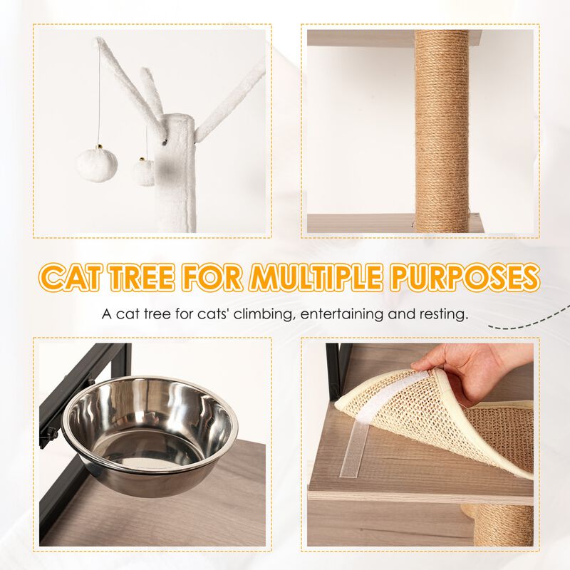 Cat Tree with Litter Box Enclosure-Modern Cat Condo image number 7