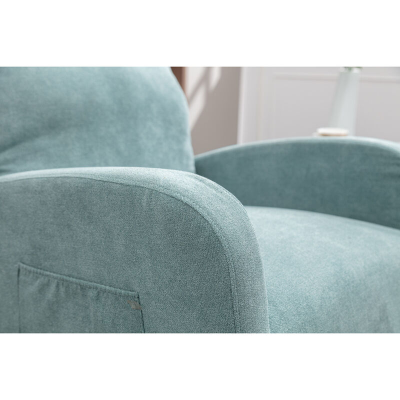 Upholstered Swivel Glider.Rocking Chair for Nursery in Misty Grey.Modern Style One Left Bag