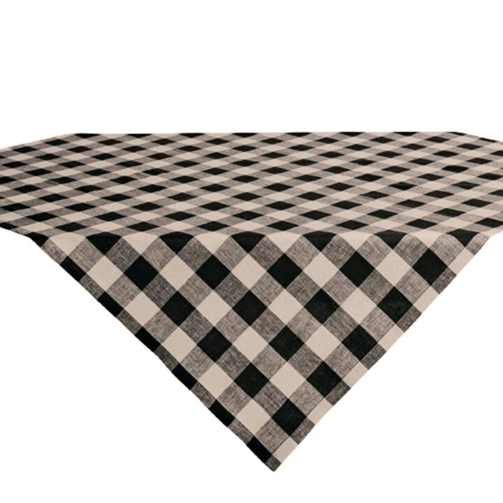 Solino Home 100% Pure Linen Table Throw - Buffalo Check