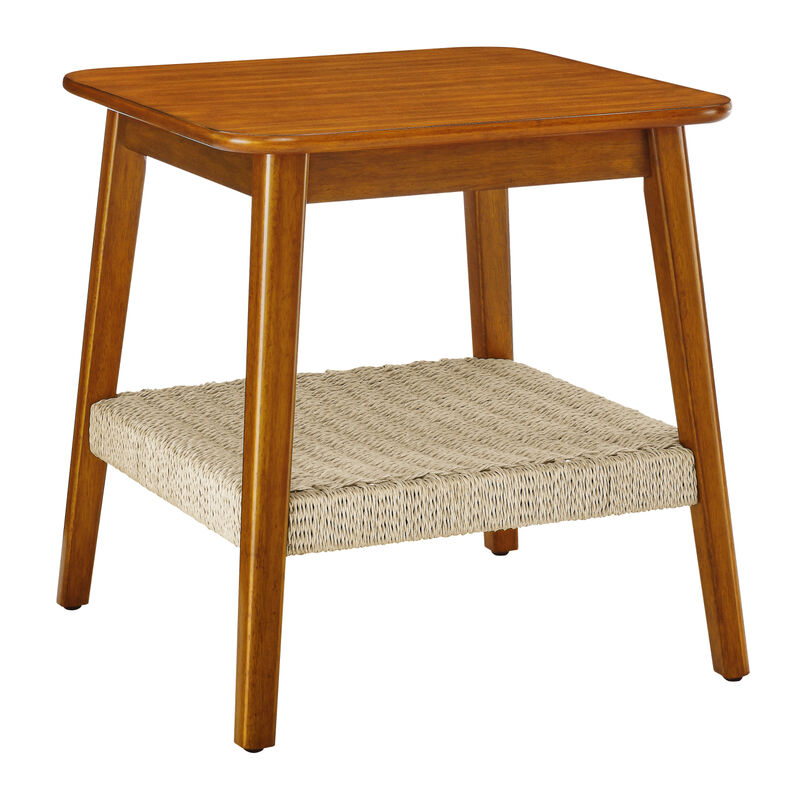 Streamdale Boho Mid-Century Woven Side Table with Storage image number 7