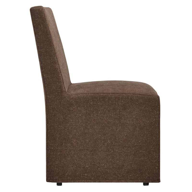 Tessera Upholstered Linen-Blend Slipcovered Dining Chair image number 3