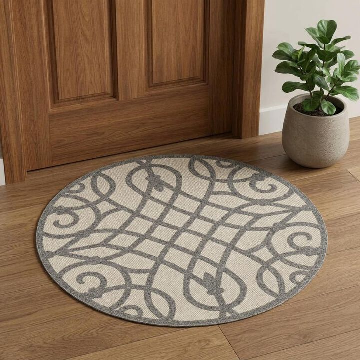 HomeRoots Floral Non Skid Area Rug