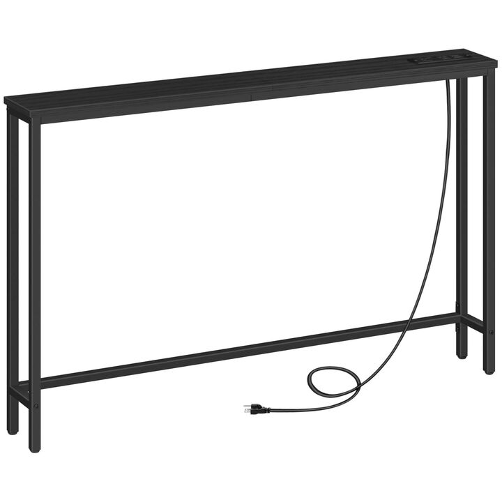 Slim Entryway Console Table with Power Outlets for Small Spaces