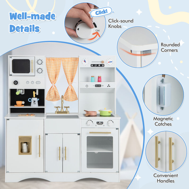 Kids 3+ Kitchen Playset with Microwave and Coffee Maker for Pretend Play image number 3
