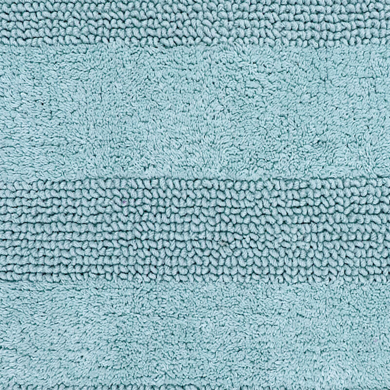 Splendid Striped Soft Plush Cotton Bath Rug 21" X 34" Aqua by Castle Hill London
