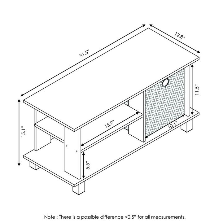 Furinno Simplistic TV Entertainment Center with Bin Drawers, Columbia Walnut/Dark Brown