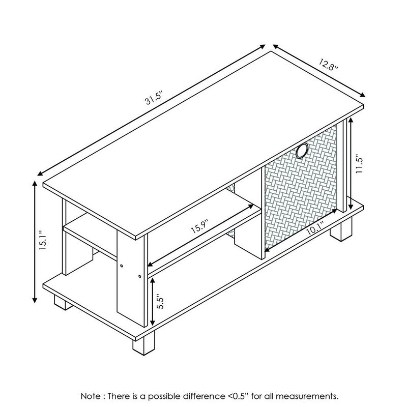 Furinno Simplistic TV Entertainment Center with Bin Drawers, Columbia Walnut/Dark Brown