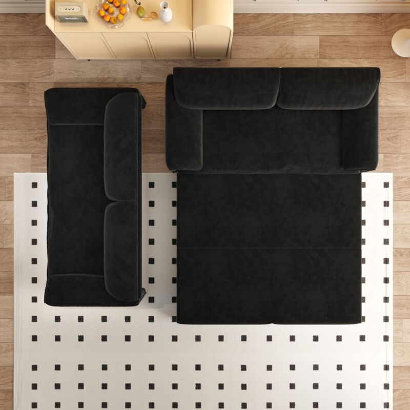 Lescet Velvet Pull‑Out Sleeper Sofa Bed image number 2