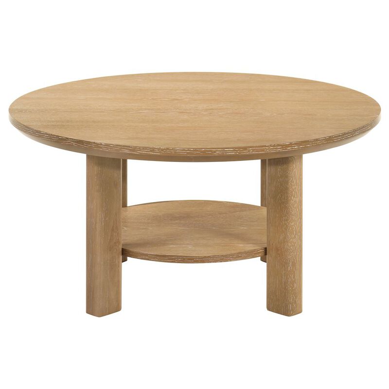 Coaster Ottowa 2-piece Round Wood Coffee Table Set