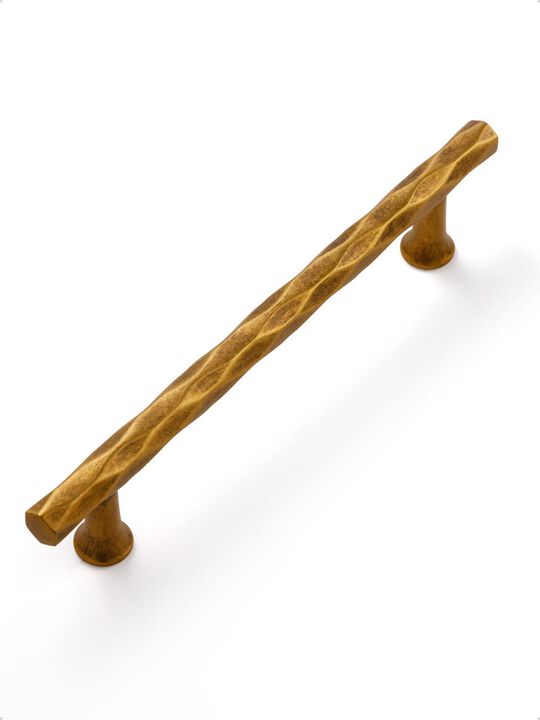 JIASENBAO Antique Brass Cabinet Pulls 5"" Hole Center 10 Pack Hammered Vintage Cabinet Handles Decorative Kitchen Drawer Dresser