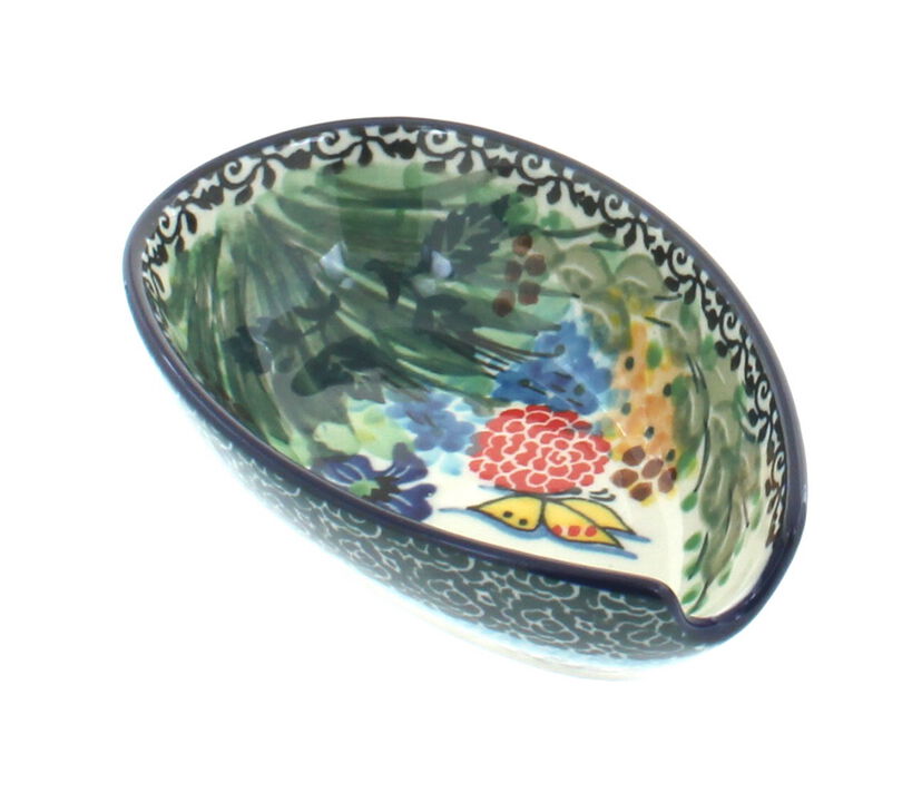 Blue Rose Polish Pottery Saffron Small Spoon Rest