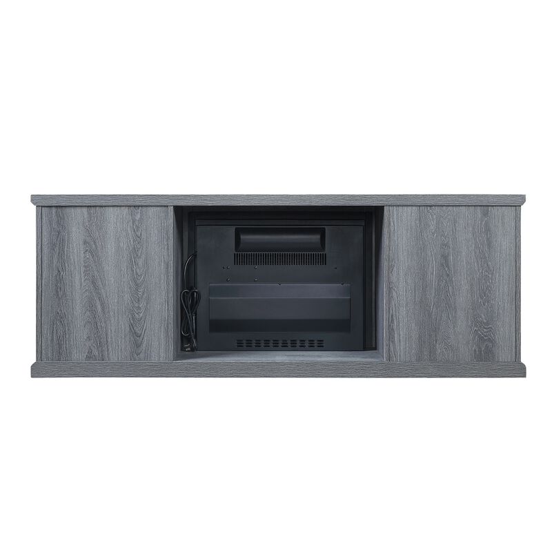 Franklin Gray TV Stand with Electric Fireplace