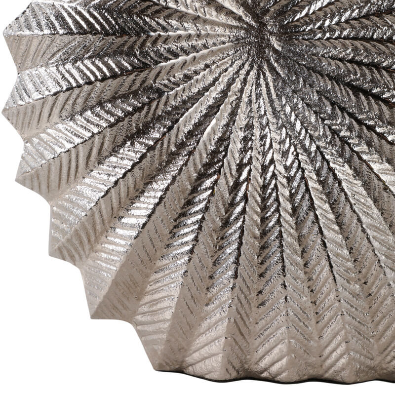 14x14" Seashell Metal Vase, Silver image number 4