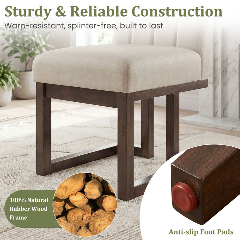 Set of 4 Farmhouse Upholstered Dining Chairs with Thick Cushioned Seats image number 6