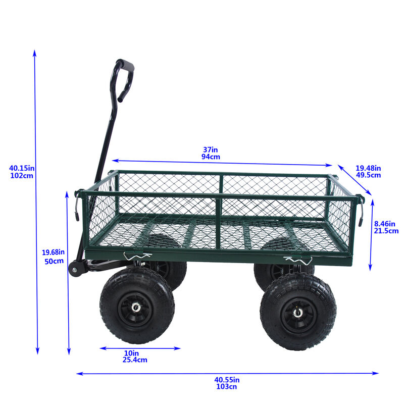 Wagon Cart Garden Cart Trucks Make It Easier To Transport Firewood (Green)