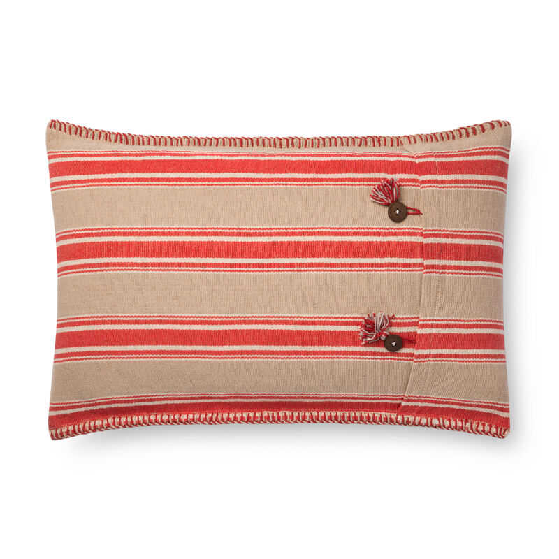 P0718 Red/Natural 16"x26" Poly Pillow