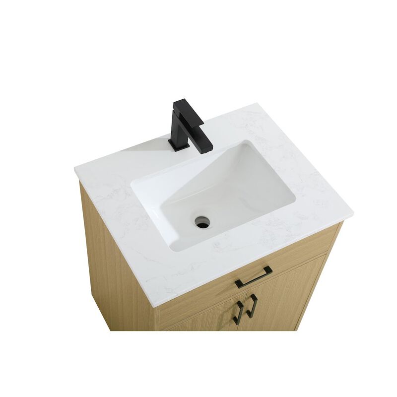 Elegant Kitchen and Bath Chandler 24 Inch Single Bathroom Vanity In Honey Brown