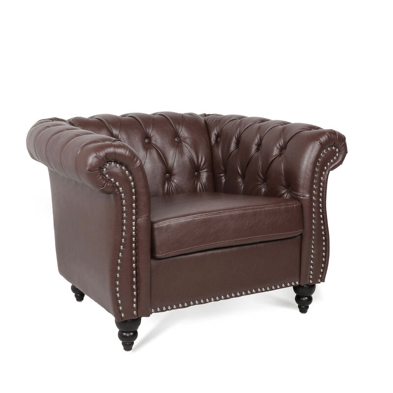 1 Seater Sofa For Living Room, Rolled Arms